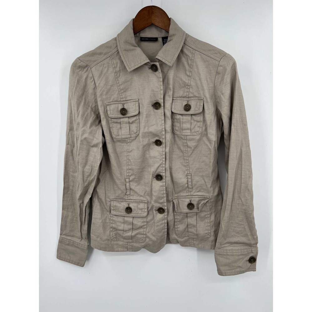 New York and Company linen and cotton tan jacket blazer size small - Picture 1 of 4